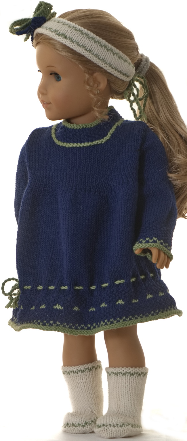 Dress your American Girl doll in the complete Joanna set for a stylish and festive look. From the charming blue and green dress to the coordinating pants, knee socks, and hairband, this outfit is perfect for any occasion. Each piece combines comfort and elegance to showcase your doll at her best.